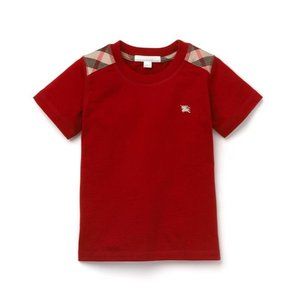 Burberry Boys short sleeve check shoulder tee. Size 18 months